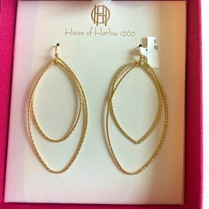 House of Harlow 1960 gold dangle earrings